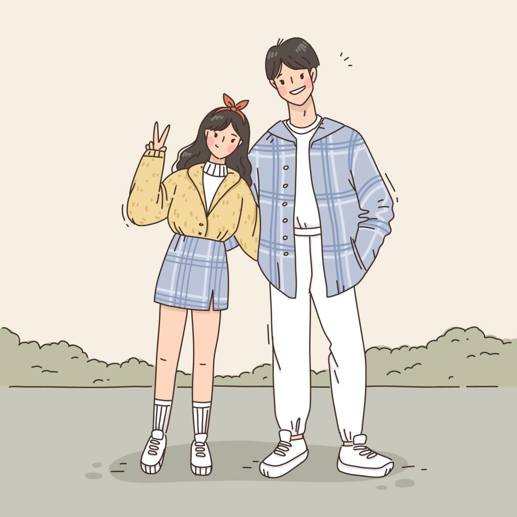 dessin - couple coréen - assortis 