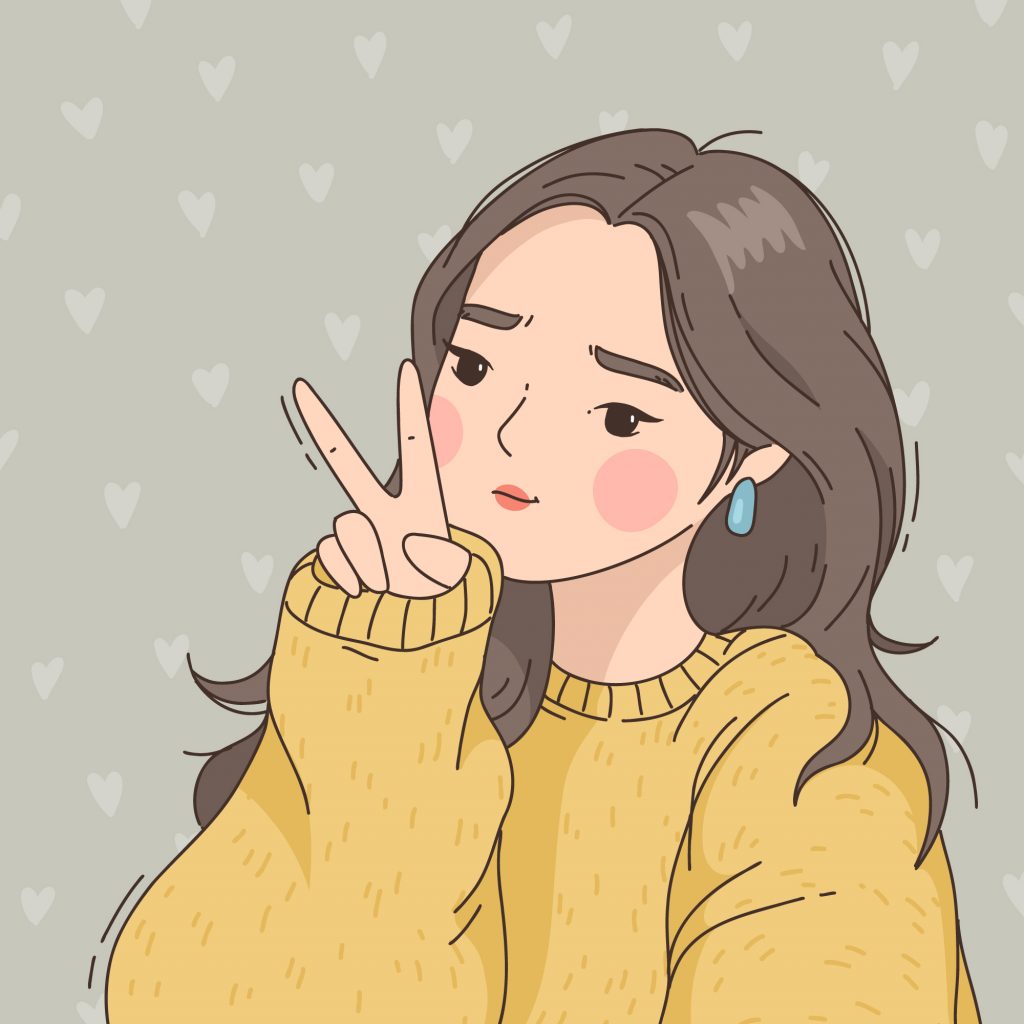 jeune coréenne - dessin -  couple corée - pepero day 