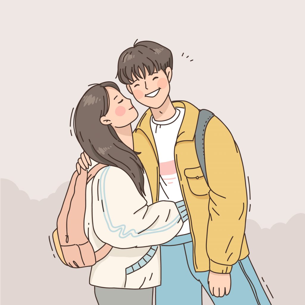 dessin- couple coréen - 