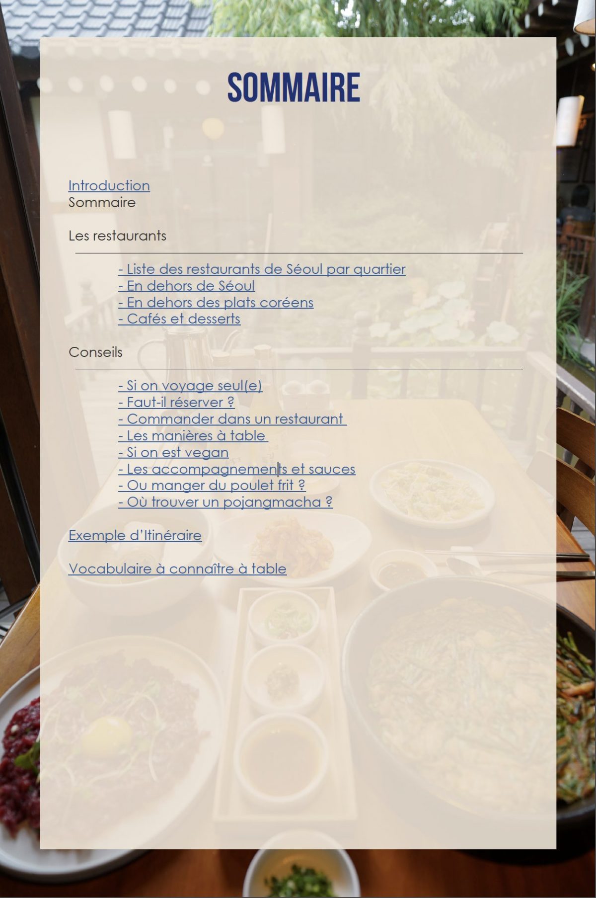 Le guide des meilleurs restaurants de Séoul